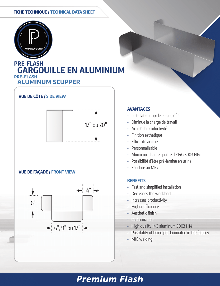 Pre-Flash™ - Open Aluminum Scupper – Premium Flash
