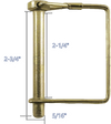 PTO Lock Pin Square - 5/16" x 2-1/4